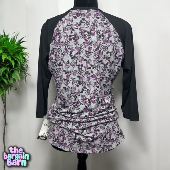 Lularoe x Disney NWT Women’s Minnie Mouse Randy Baseball 3/4 Sleeve T-Shirt (S) - Picture 4 of 4